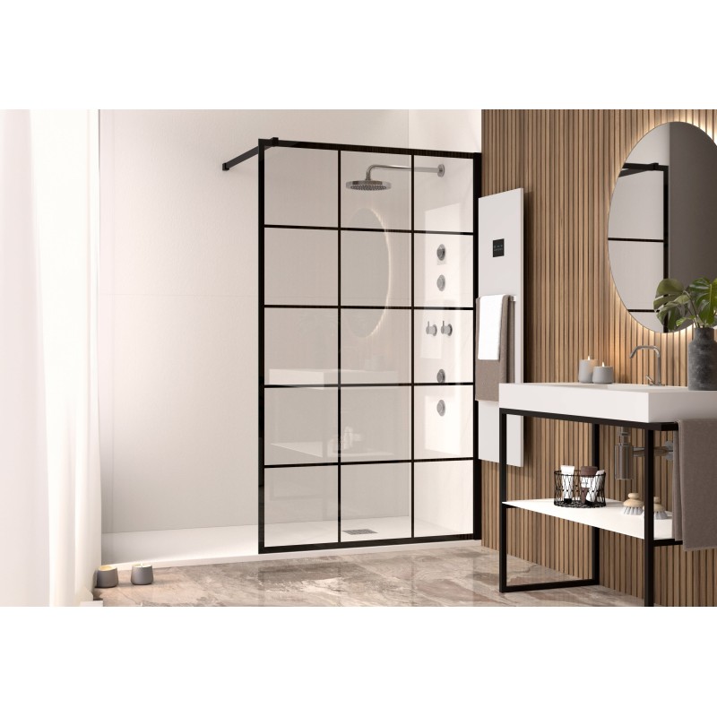 Mampara de ducha Doccia Mindanao St Black W15