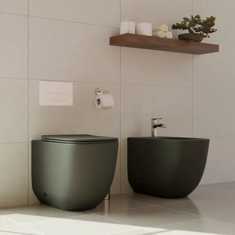Inodoro compacto negro mate Zen