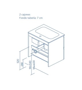 Mueble de baño con encimera de madera Royo Vida