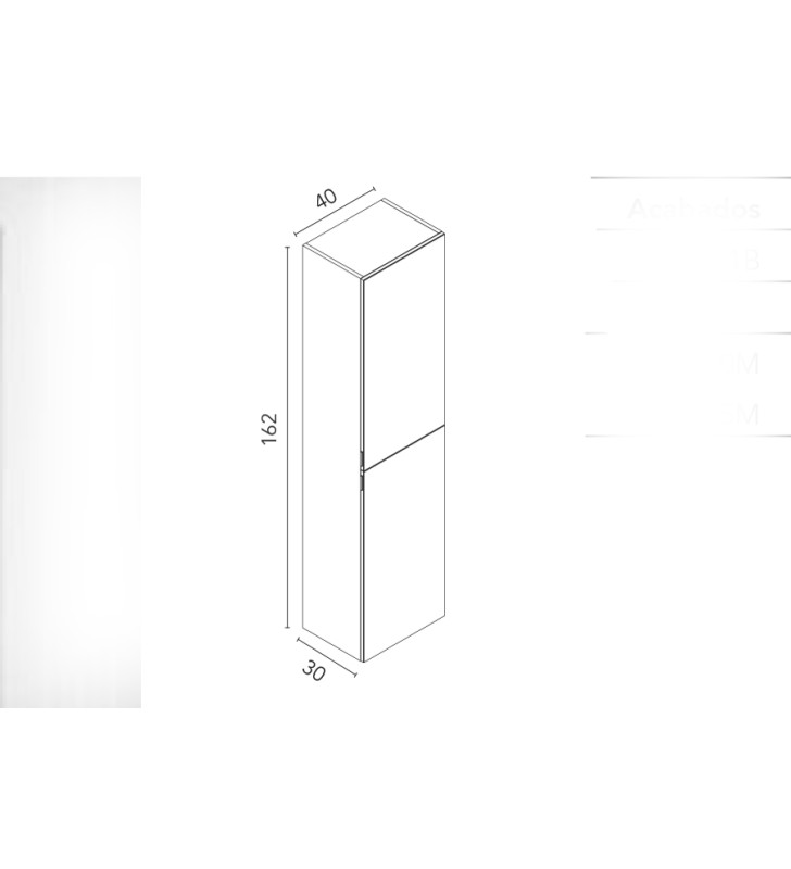 Columna con espejo para baño Royo Mirror