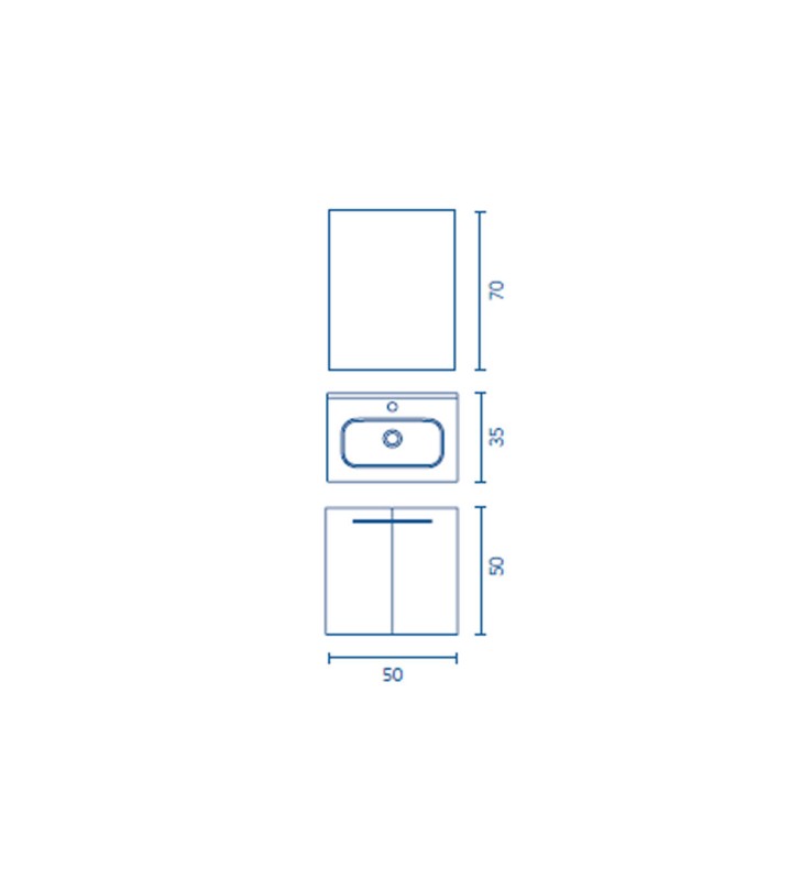 Conjunto completo mueble de baño fondo reducido 35 cm Royo Street
