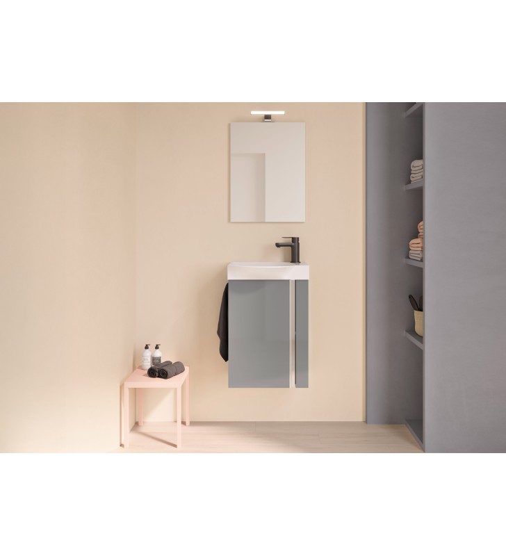 Conjunto completo mueble de baño fondo reducido 34 cm Royo Elegance