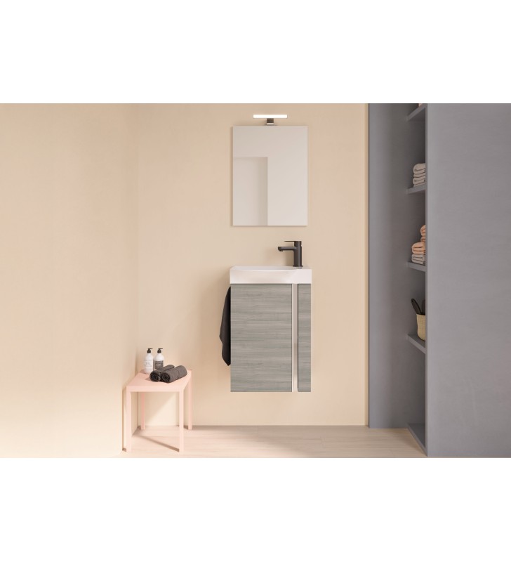 Conjunto completo mueble de baño fondo reducido 34 cm Royo Elegance