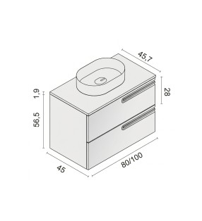 Mueble de baño con encimera de madera Royo Econic