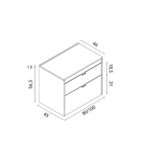 Mueble de baño con encimera de madera Royo Logika