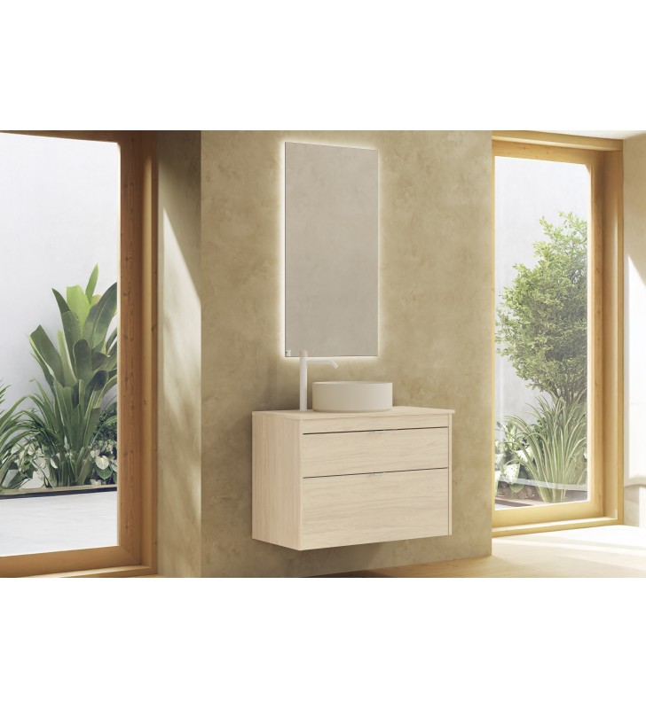 Mueble de baño con encimera de madera Royo Logika