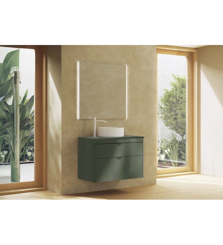 Mueble de baño con encimera de madera Royo Logika