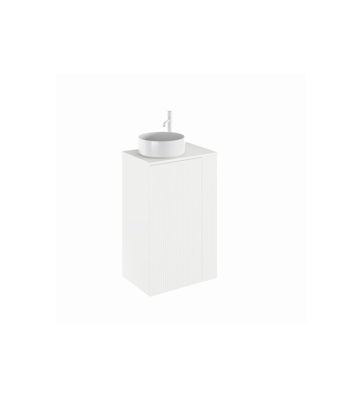 Mueble de baño Royo Bassi con encimera de madera fondo reducido