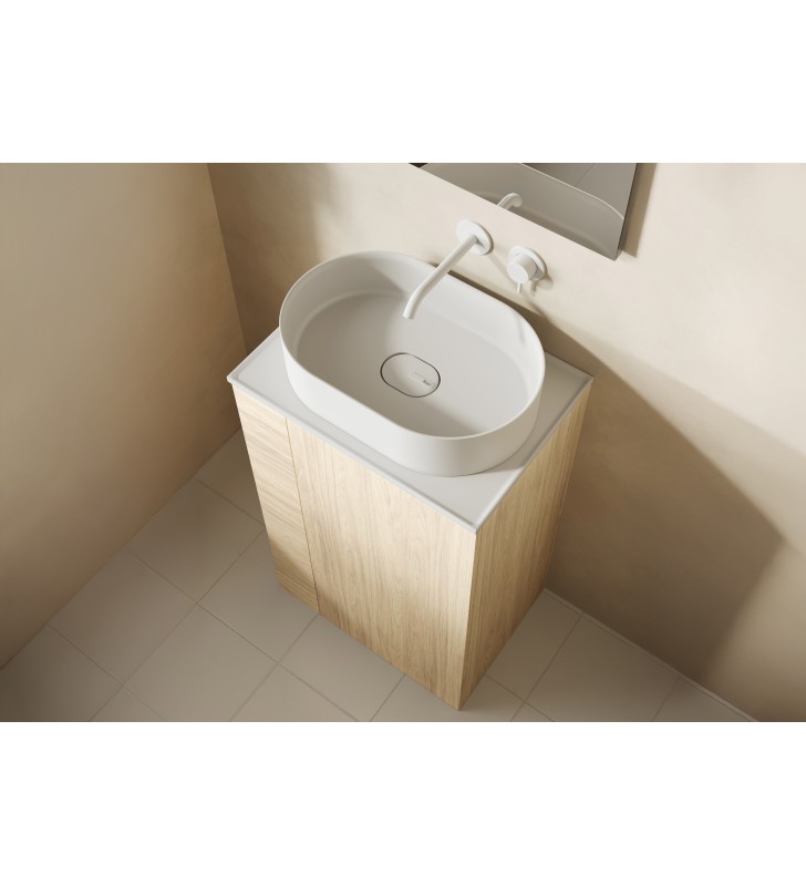 Mueble de baño con encimera solid surface fondo reducido Royo Bassi