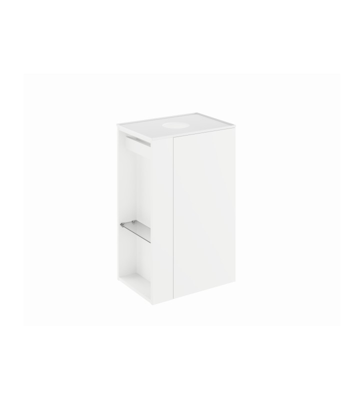 Mueble de baño con encimera solid surface fondo reducido Royo Bassi