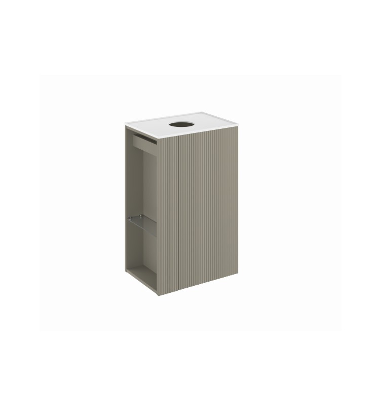Mueble de baño con encimera solid surface fondo reducido Royo Bassi